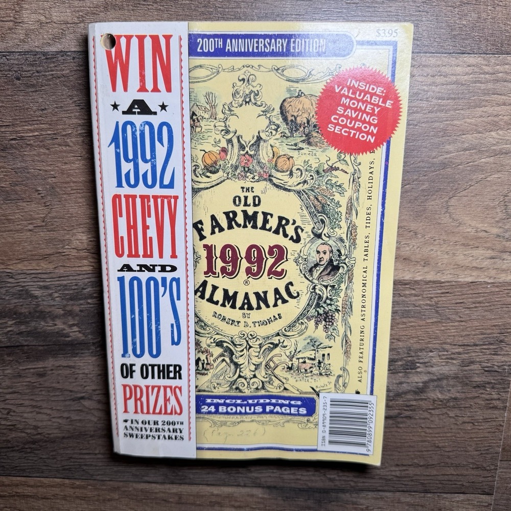 Old Farmer's Almanac 1992 Robert B. Thomas 200th Anniversary Special